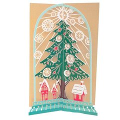 Открытка новогодняя в конверте, L12 W0,5 H17 см