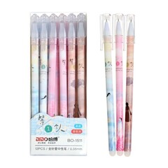 !09 Ручка гелевая (набор 4 штуки) со стираемыми чернилами, стержень синий, корпус МИКС