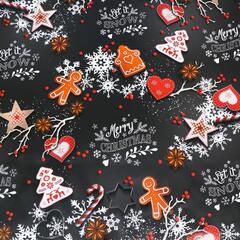 !09 Бумага упаковочная 3 листа глянцевая "Первый снег",70 х 100 см