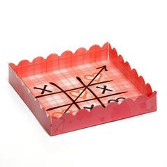 !09 Коробочка для печенья (набор 10 штук) с PVC крышкой, "Игра в любовь", 15 х 15 х 3 см.