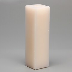 !09 Свеча цветная парафиновая "Квадрат" 8x8x20 cм цвет бежевый