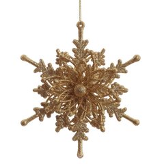 Изделие декоративное подвесное "Снежинка", L12 W6 H13 см