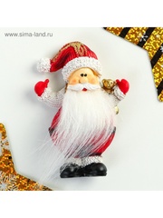 !09 Магнит на холодильник «Дедушка Мороз с длинной бородой», полистоун, 9.2×5.5×1 см, МИКС