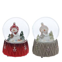 Фигурка декоративная "Снеговик" в стекл шаре (ключ,муз), D 10 см, L10 W10 H14 см, 2в.