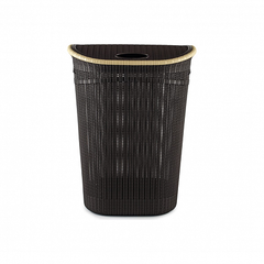 Корзина для белья 52л с крышкой коричневая