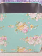 !09 Банка для сыпучих продуктов прямоугольная «Цветы», 0,6 л с крышкой