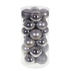 Набор из 24шт Украшение новогоднее Шар "Снежок серебряный", D6 см, L14 W14 H31 см