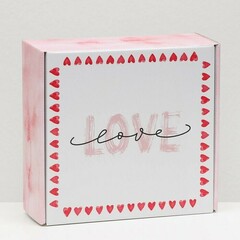 !НАБОР 2 ШТУКИ - Коробка самосборная "Нежная любовь", 23 х 23 х 8 см