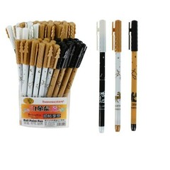 !НАБОР 10 ШТУК  - Ручка шариковая "Ёлка" с рисунком , стержень синий, линия 0.5 мм, корпус МИКС