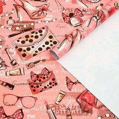 !Бумага упаковочная 2 листа глянцевая "Аксессуары", 70 × 100 см.