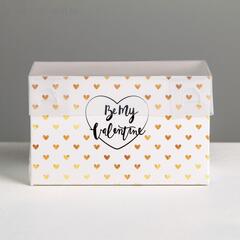 !Коробка /2 штуки/ на 2 капкейка Be my Valentine, 2 шт 16 × 8 × 10 см