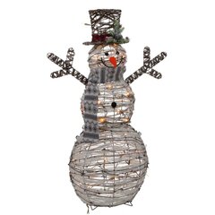 Изделие декоративное с подсветкой "Снеговик",  L60 W20 H90 см, (тепл бел, от сети 220V)