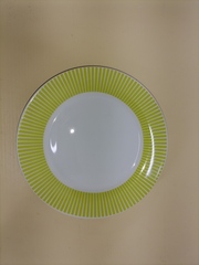 !09 Набор десертных тарелок 3 штуки "Полоска" 19 см. цвет зеленый