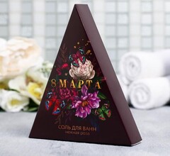 !09 Комплект из 2-х наборов - Соль в треугольной коробке "8 Марта" 150 г аромат розы