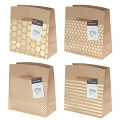 Пакет подарочный (бумага 230г/м2, (блок микс 12шт), ((блок микс 12шт), L23 W11 H23 см, 4в.