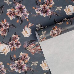 !Бумага упаковочная 2 листа крафтовая «Бутоны» 50 × 70 см