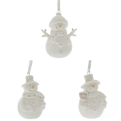 Украшение новогоднее "Снеговик", L6 W5 H8,5 см, 3в.