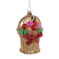 !09 Украшение новогоднее "Корзинка", L6,5 W6,5 H10,5 см