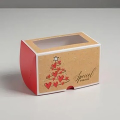 !НАБОР 4 ШТУКИ - Коробка для капкейков «Для любимых» 10 х 16 х 10 см