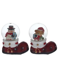Фигурка декоративная "Медвежонок/Снеговик" в стекл шаре, L7 W4 H7,5 см, 2в.