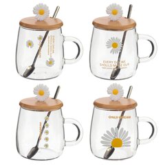 Кружка с крышкой и ложкой, 470 мл, L12,5 W9 H13 см, 4в.