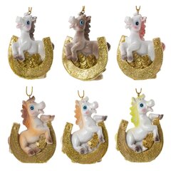 Фигурка декоративная  подвесная "Лошадка", L5 W3 H7,5 см, 6в.