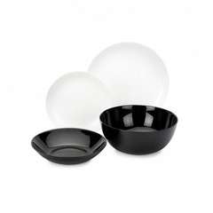 Столовый набор 19 предметов ДИВАЛИ черно-белый