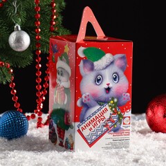 !09 Подарочная новогодняя коробка (комплект 15 штук) «Сладкое счастье», для сладких подарков,10 х 10 х 18 см.