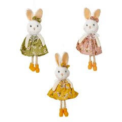 Изделие декоративное подвесное "Зайка" (блок 6шт), L4 W3 H15 см, 3в.