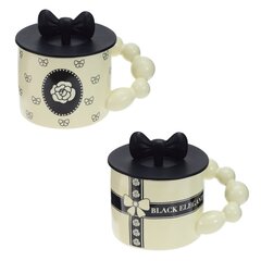 Кружка с крышкой, 400 мл, L14 W9,5 H10,5 см, дизайн микс