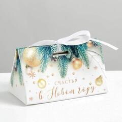 !09 Комплект из 5 штук: Бонбоньерка «Новогоднее фото», 10 × 5,5 × 5,5 см.