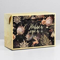 !09 Пакет-коробка «Новогодняя ночь», 28 × 20 × 13 см.