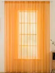 !09 Тюль однотонная 300*270 см., оранжевая, шторная лента