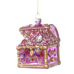 Украшение новогоднее "Сундучок", L6,5 W6 H9,5 см