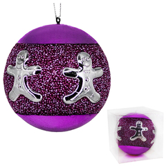 !09 НАБОР ЕЛОЧНЫХ ШАРОВ 2 ШТУКИ - НОВОГОДНИЙ ШАР PINK DREAMS" 8 СМ. ЦВЕТ СИРЕНЕВЫЙ