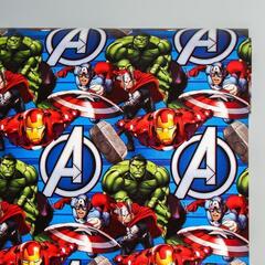 !Бумага упаковочная 2 листа глянцевая, Мстители, 60x90 см.