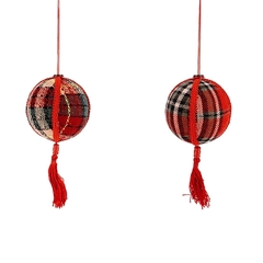 Украшение новогоднее Шар "Шотландский напев", D 8 см, L8 W8 H21 см, 2в.