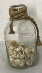 !09 Декоративное изделие Бутыль широкогорлая "Подводное царство" 30 см. 3 л.