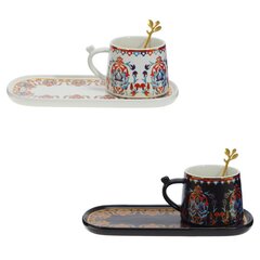 Кружка с блюдцем и ложкой, 280 мл, L24,5 W11 H7,5 см, дизайн микс