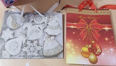 !09 НАБОР 2 ШТУКИ - Пакет " С Новым счастьем!" 23*18 см., крафтовый, горизонтальный + вертикальный