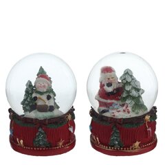 Фигурка декоративная "Дед Мороз/Снеговик" в стекл шаре, L6 W6 H8,5 см, 2в.