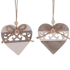Украшение новогоднее "Сердце", L8 W0,7 H8,5 см, 2в.