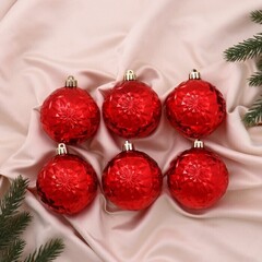 !09 Набор елочных шаров (набор 12 штук) «Калейдоскоп» d=7 см, цвет красный