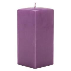 !09 Свеча цветная парафиновая "Квадрат" 8x8x20 cм цвет фиолетовый