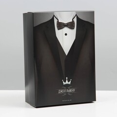 !Коробка подарочная 2 штуки крышка-дно, сборная "Джентльмен" 21 х 15 х 7 см