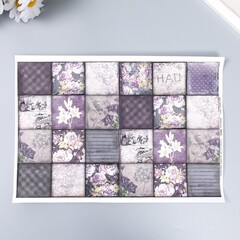 !Декупажная карта 5 листов "Цветочные квадраты" плотность 45 г/м2 формат А4