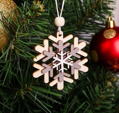 !09 Набор елочных украшений 12 штук: Елочная игрушка «Праздничная снежинка» 6 штук + Елочная игрушка «Резная снежинка» 6 штук