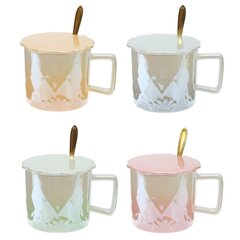 Кружка с крышкой, 420 мл, L13 W10 H9 см, цвет микс