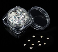 !09 Пайетки для декора «Звёзды», цвет прозрачный