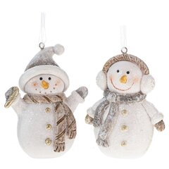 Фигурка декоративная подвесная "Снеговик", L7 W3,5 H9 см, 2в.